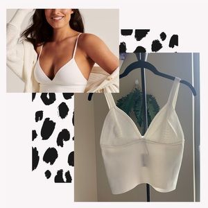 Zara Bralette Bandage Triangle Crop Top White